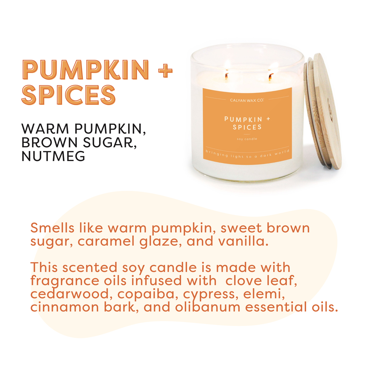 Pumpkin + Spices - Clear Glass Tumbler Soy Candle