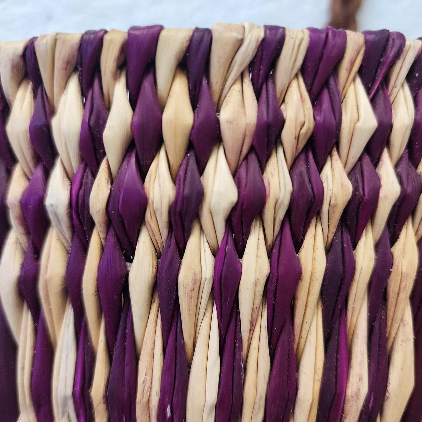 Vibrant Handwoven Moroccan Reed Basket - Essaouira Crafted Farmers Market Tote - African Shopping Carrier