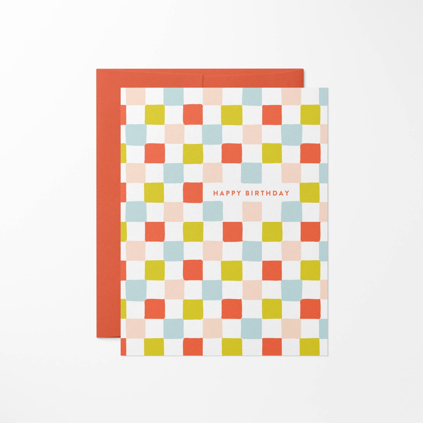 Colorful Checkered Birthday Card