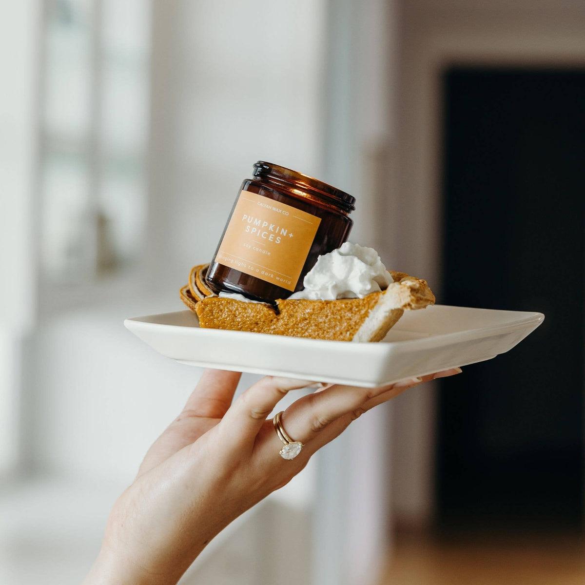 Pumpkin + Spices - Mini Amber Jar Soy Candle