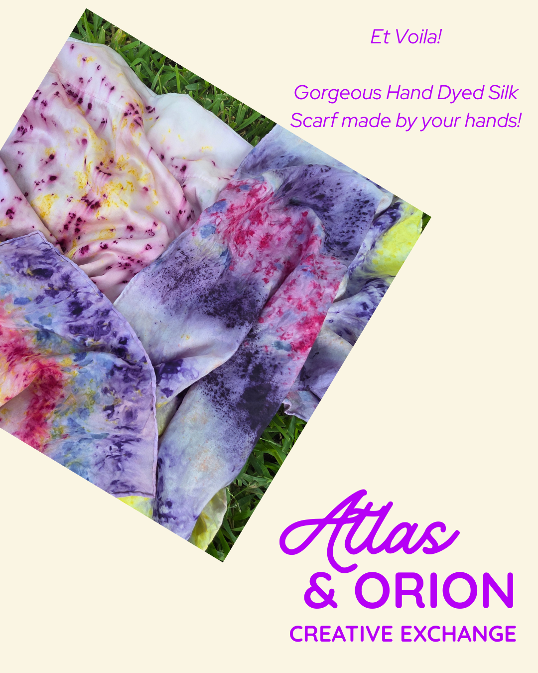 Design your own Silk Scarf (or pillowcase) using Natural Plant Dyes