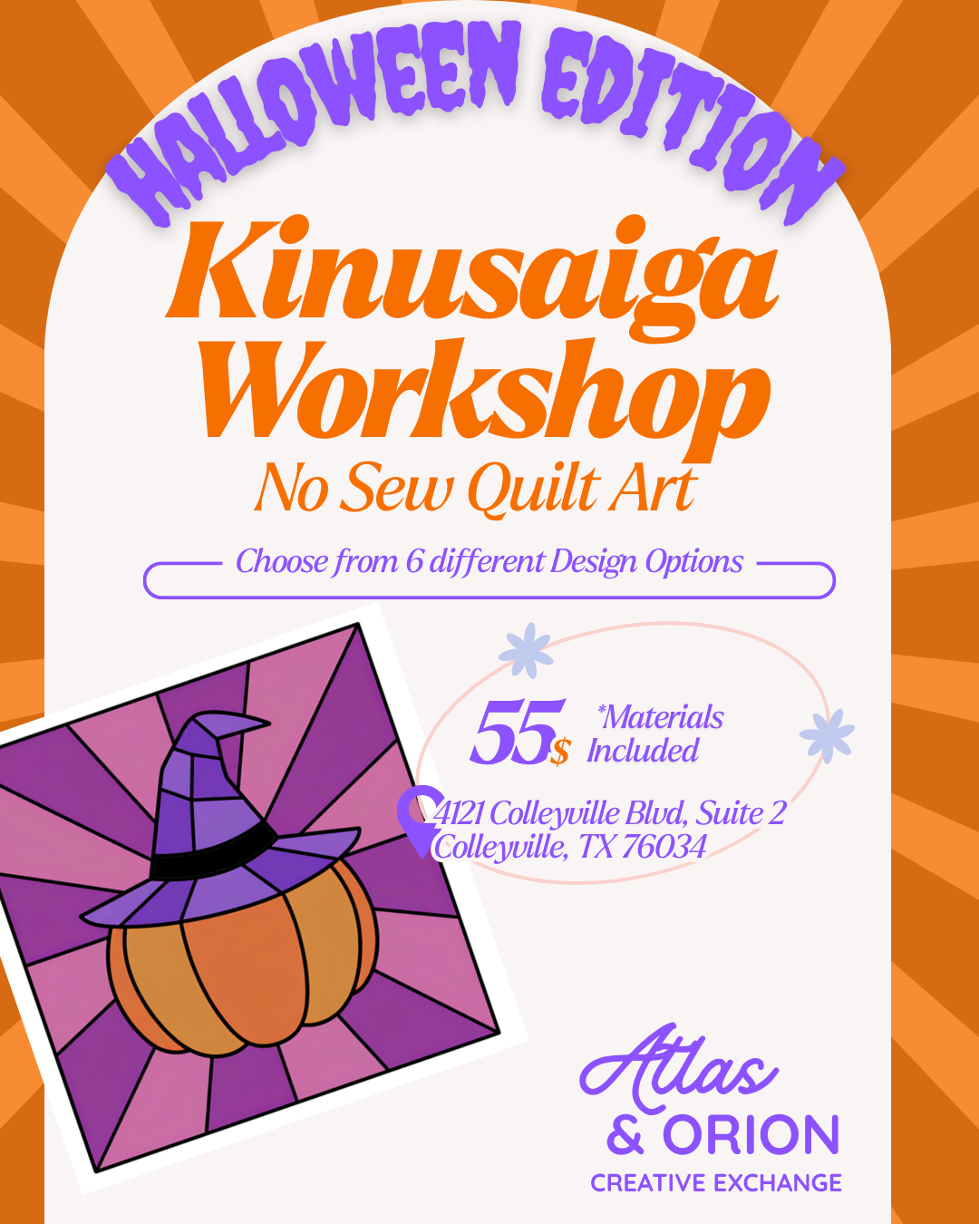 HALLOWEEN EDITION Kinusaiga Workshop - No Sew Quilted Artwork