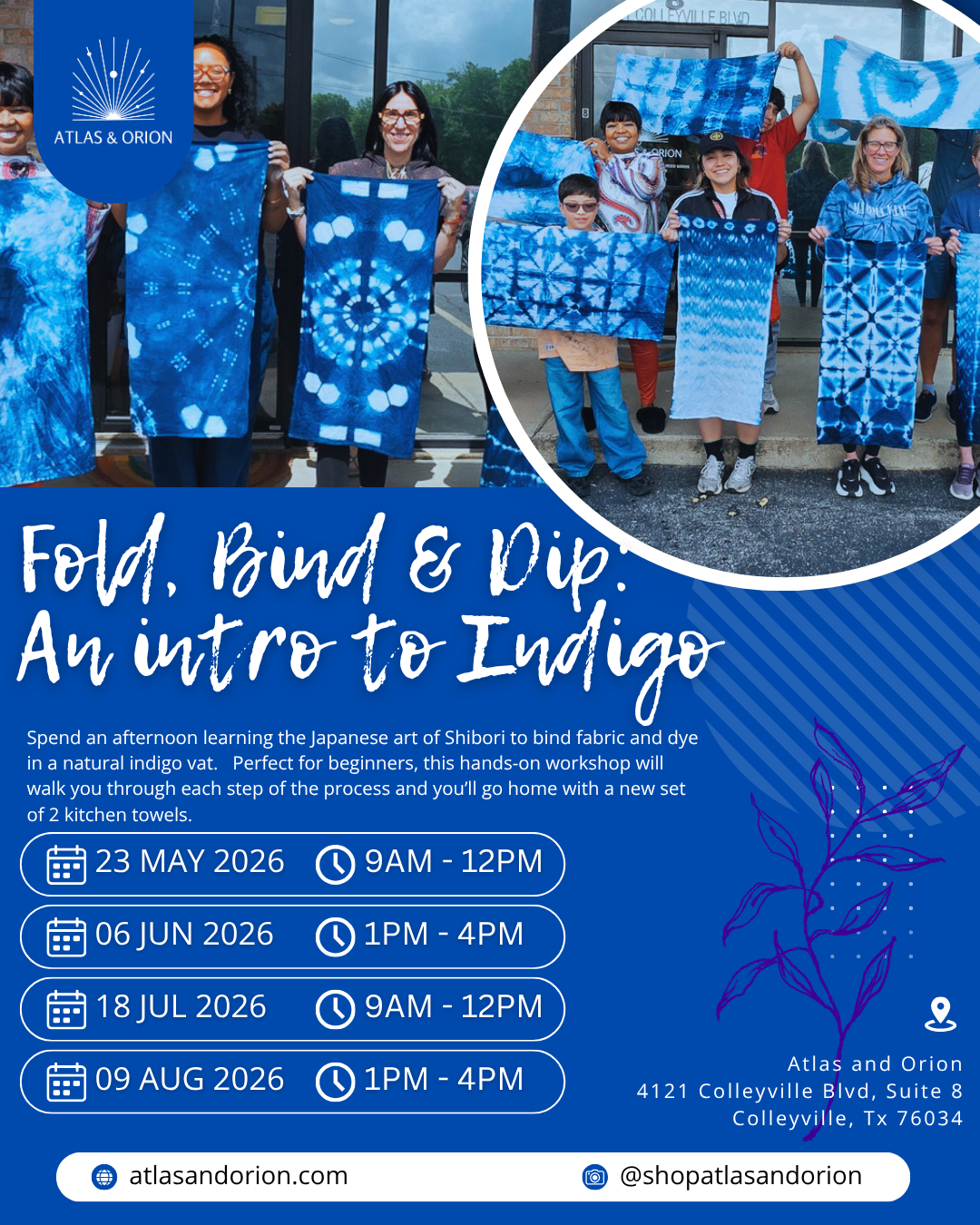 Fold, Bind, and Dip: An Introduction to Indigo & Shibori