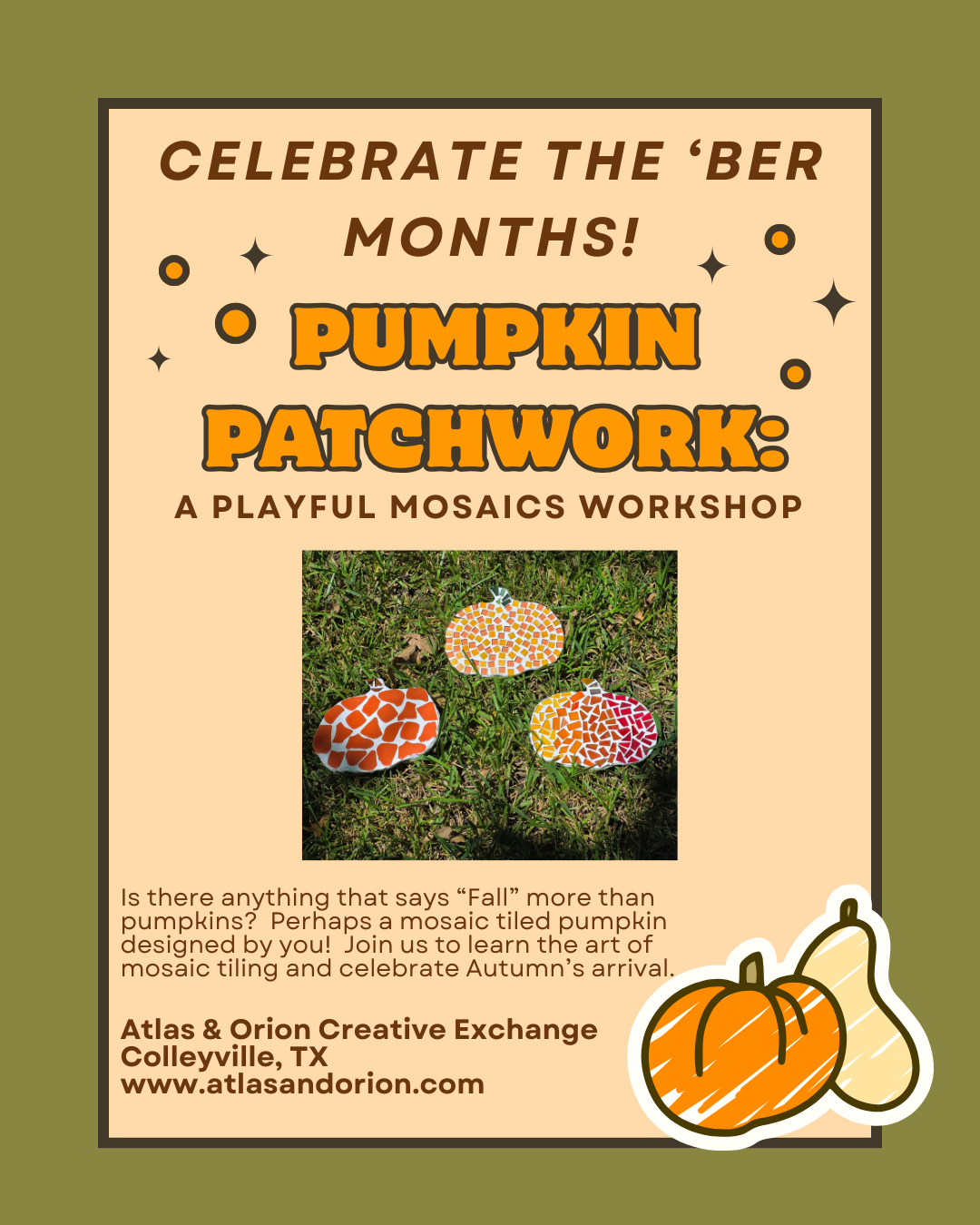 Pumpkin Patchwork: A Playful Mosaics Workshop