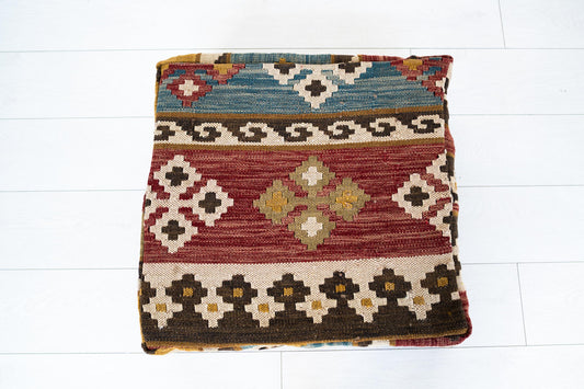 Handmade Moroccan Wool Pouf Floor Cushion Boho Ottoman Pet Bed and Meditation Seat