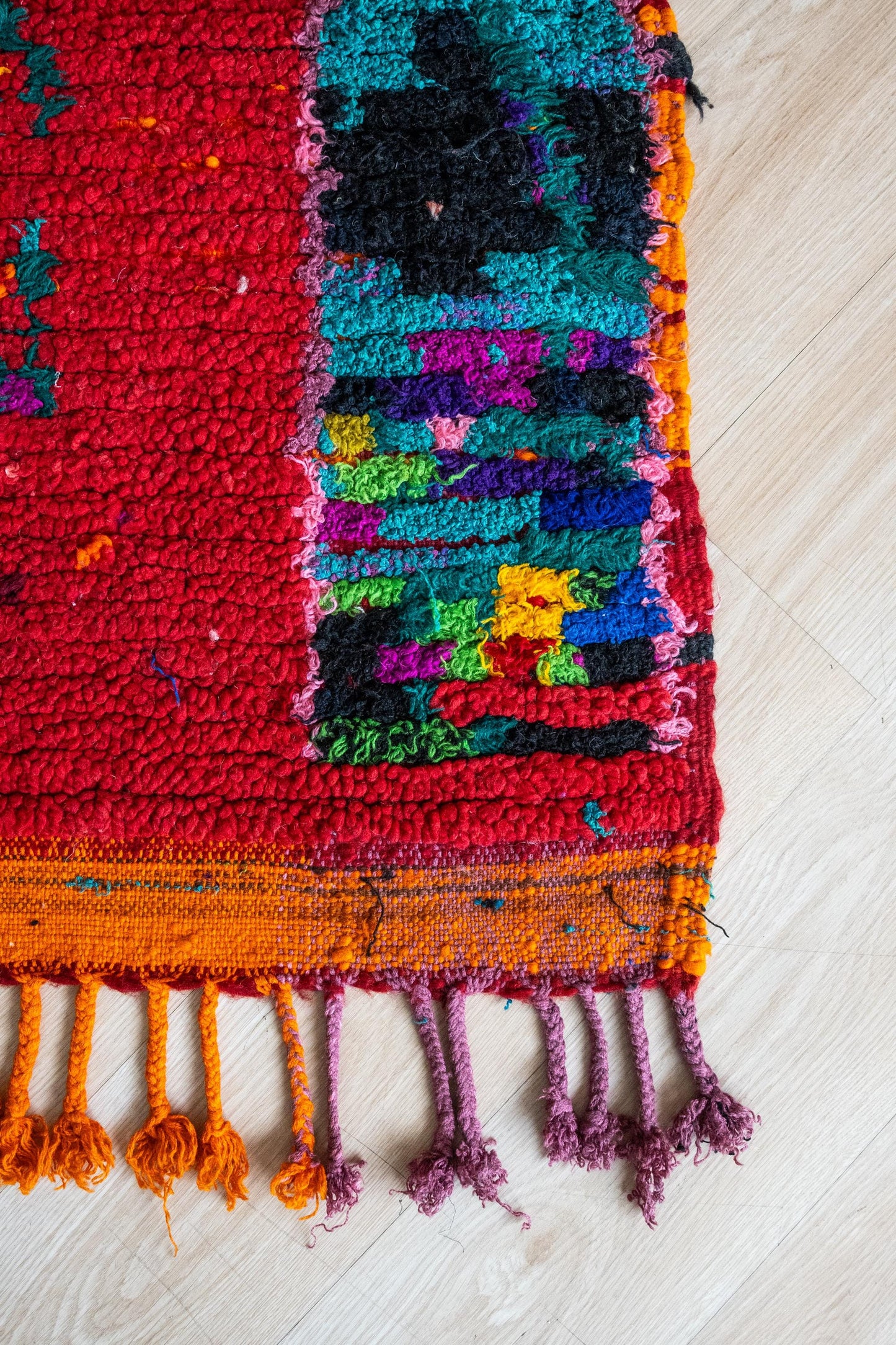 Vibrant Moroccan Boujaad Rug Runner