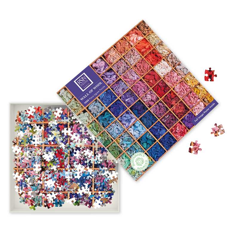 Adult Sustainable Jigsaw Puzzle: Royal School of Needlework: Wall of Wool by