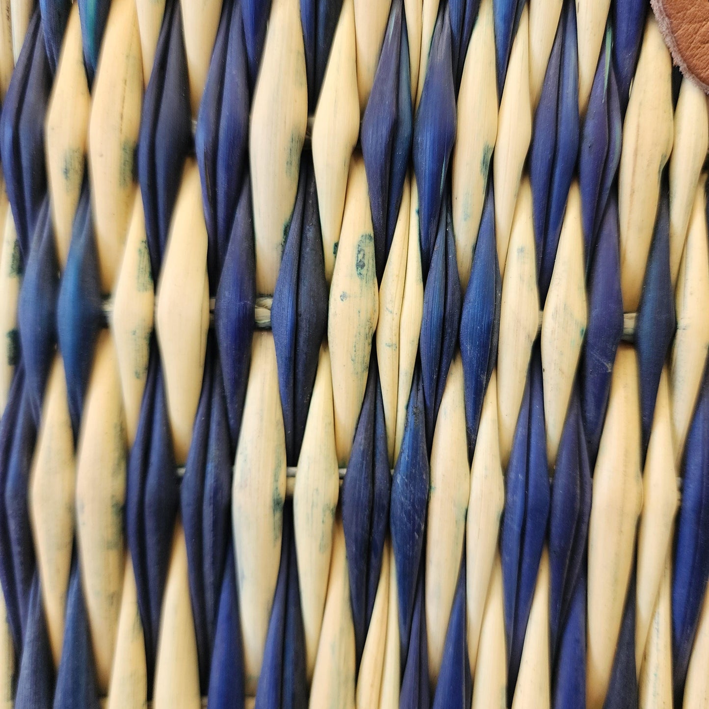 Vibrant Handwoven Moroccan Reed Basket - Essaouira Crafted Farmers Market Tote - African Shopping Carrier