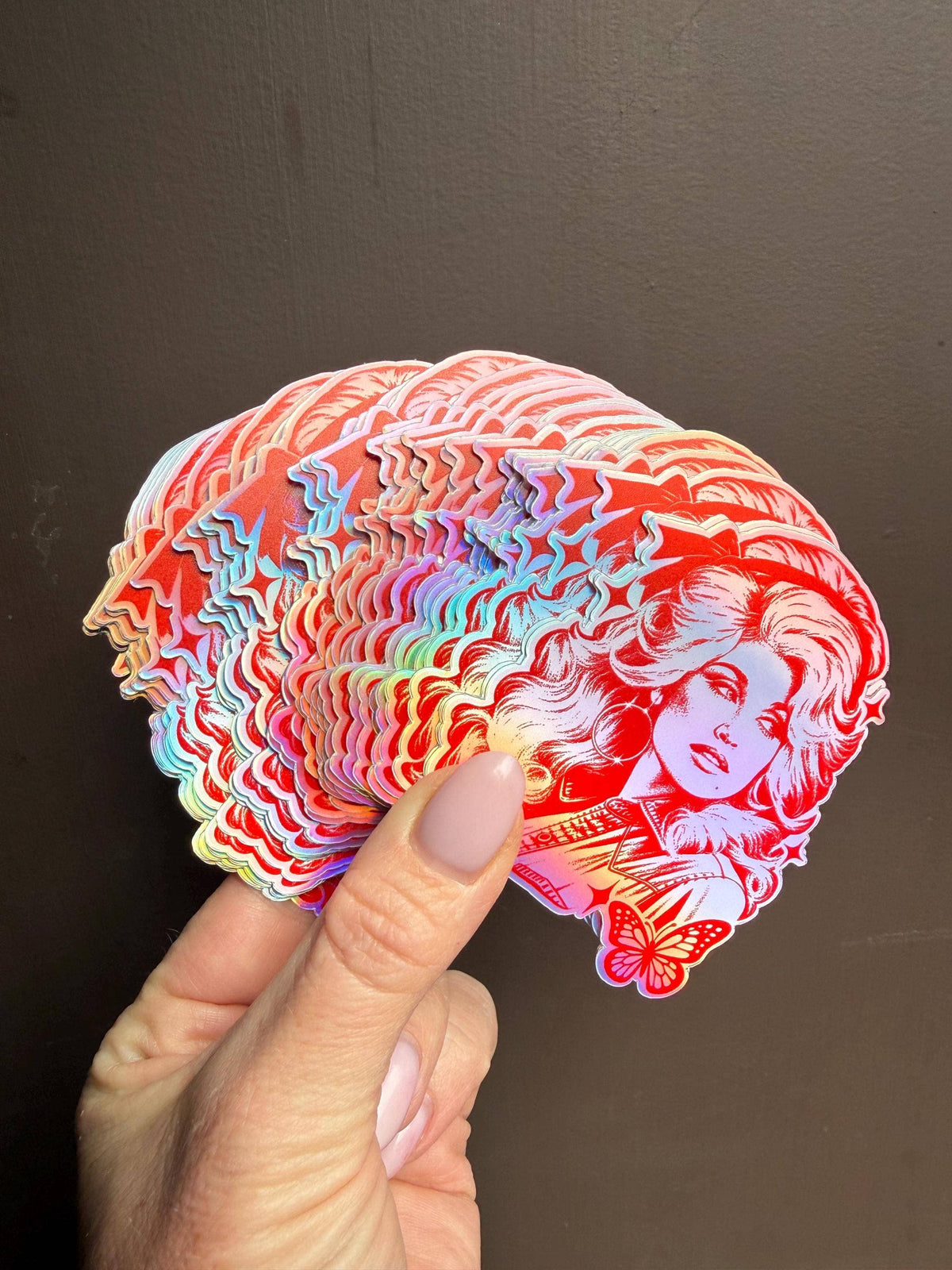 Dolly Parton Pink Retro Country Music Vinyl Sticke
