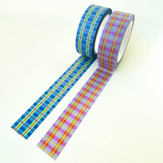 Blue & Lavender Plaid Washi Tape