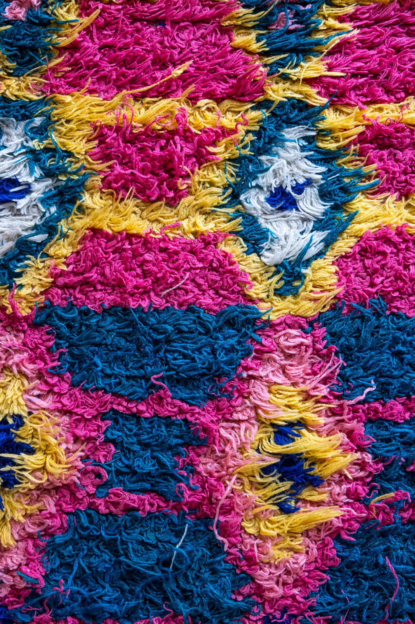 Vibrant Square Moroccan Boucherite Rug: Eclectic Home Decor, Artisan-Made, Sustainable Conversation Piece