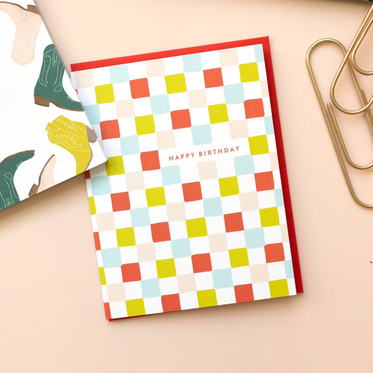Colorful Checkered Birthday Card