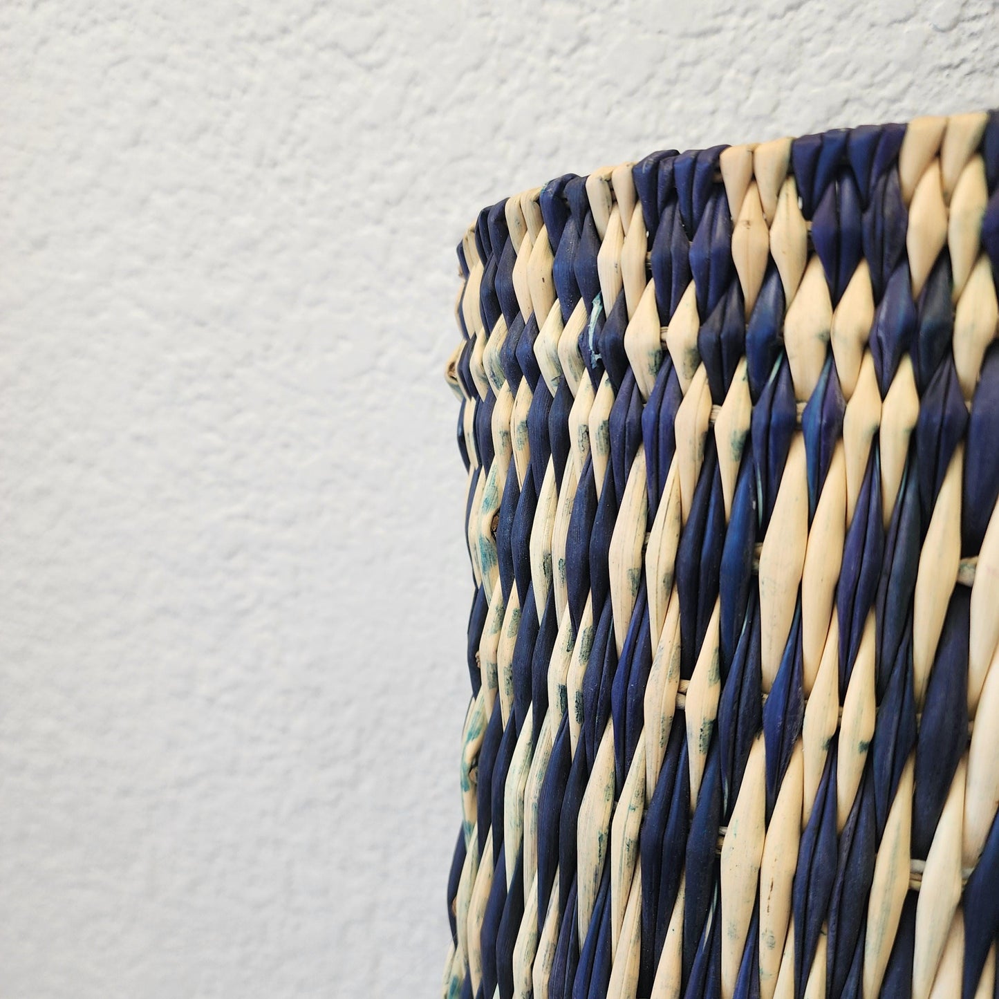 Vibrant Handwoven Moroccan Reed Basket - Essaouira Crafted Farmers Market Tote - African Shopping Carrier