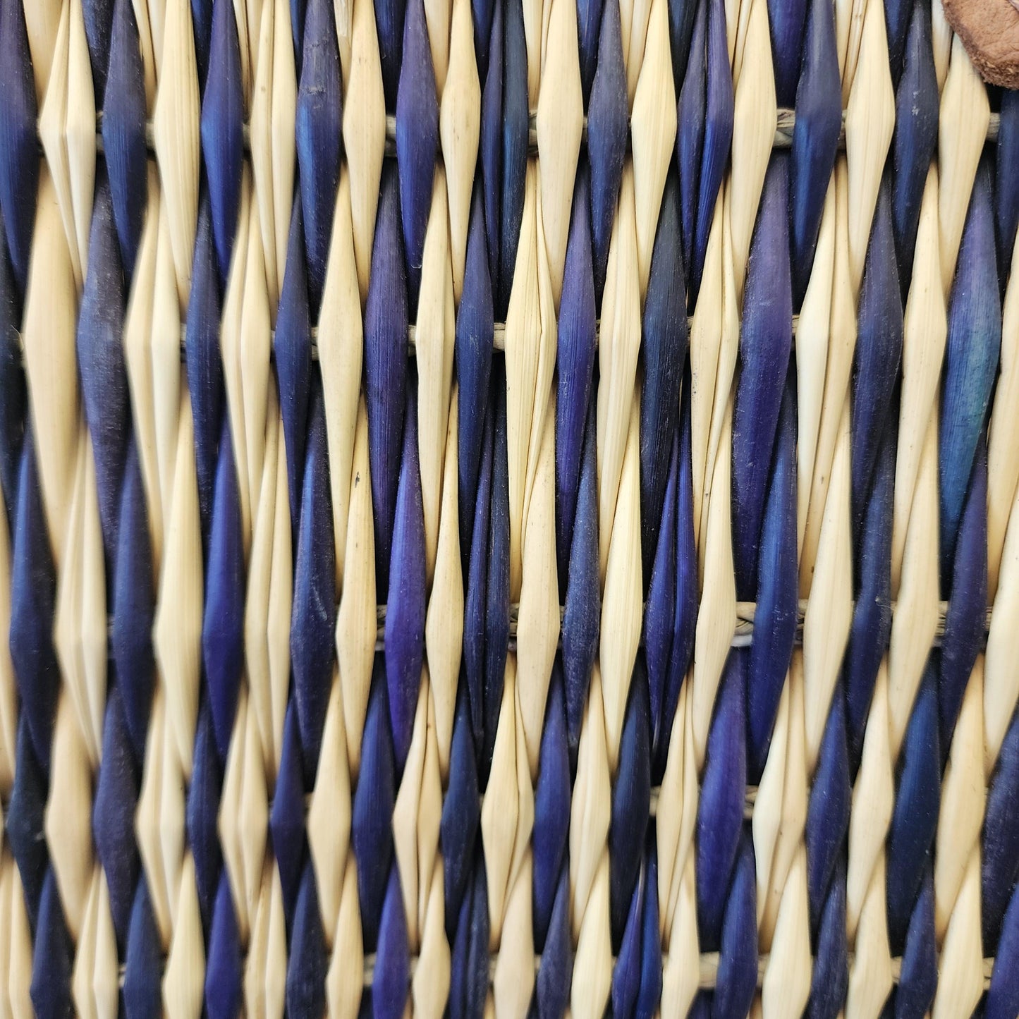 Vibrant Handwoven Moroccan Reed Basket - Essaouira Crafted Farmers Market Tote - African Shopping Carrier