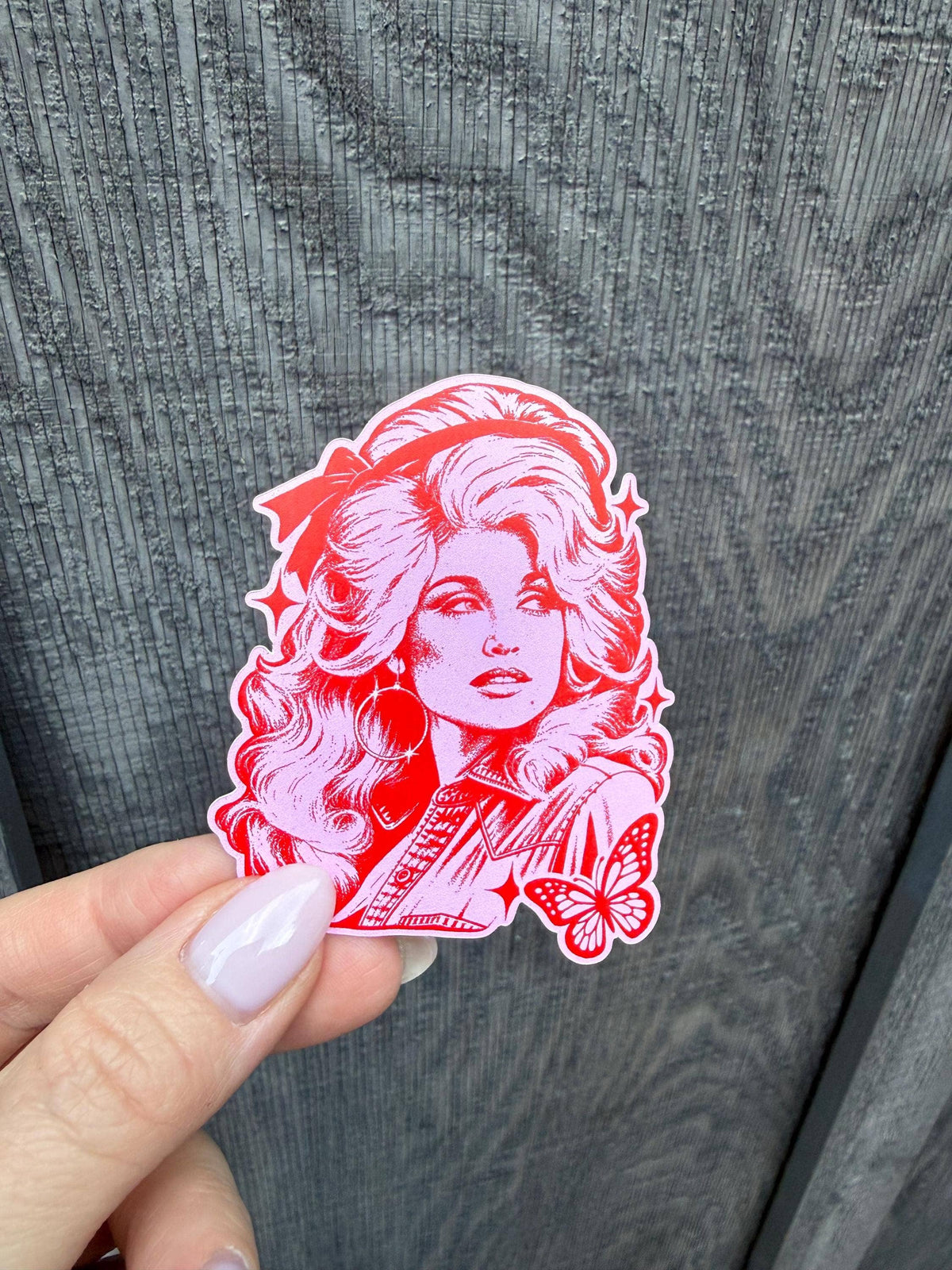 Dolly Parton Pink Retro Country Music Vinyl Sticke