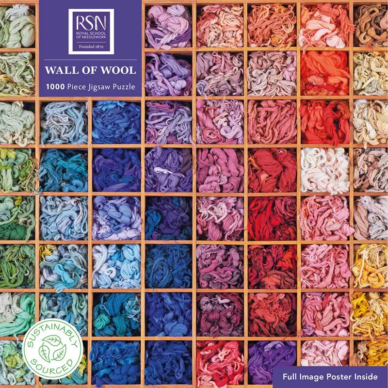 Adult Sustainable Jigsaw Puzzle: Royal School of Needlework: Wall of Wool by