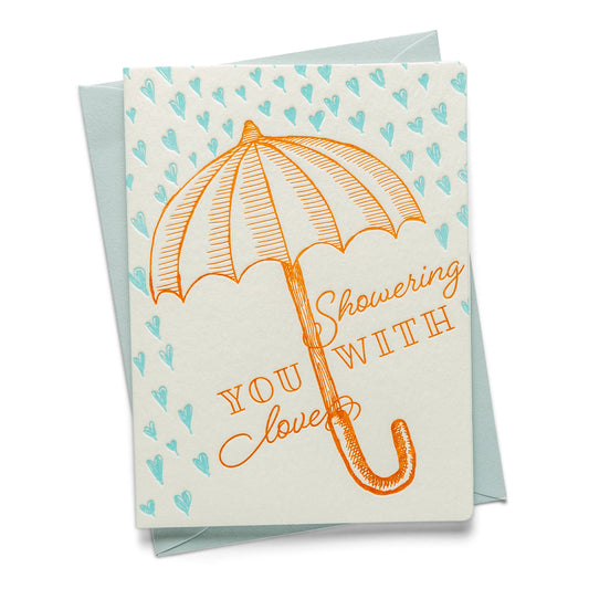 Showering Love | Letterpress Greeting Card | Baby/Wedding