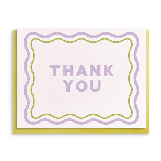 Thanks Wave - Letterpress Thank You Greeting Card