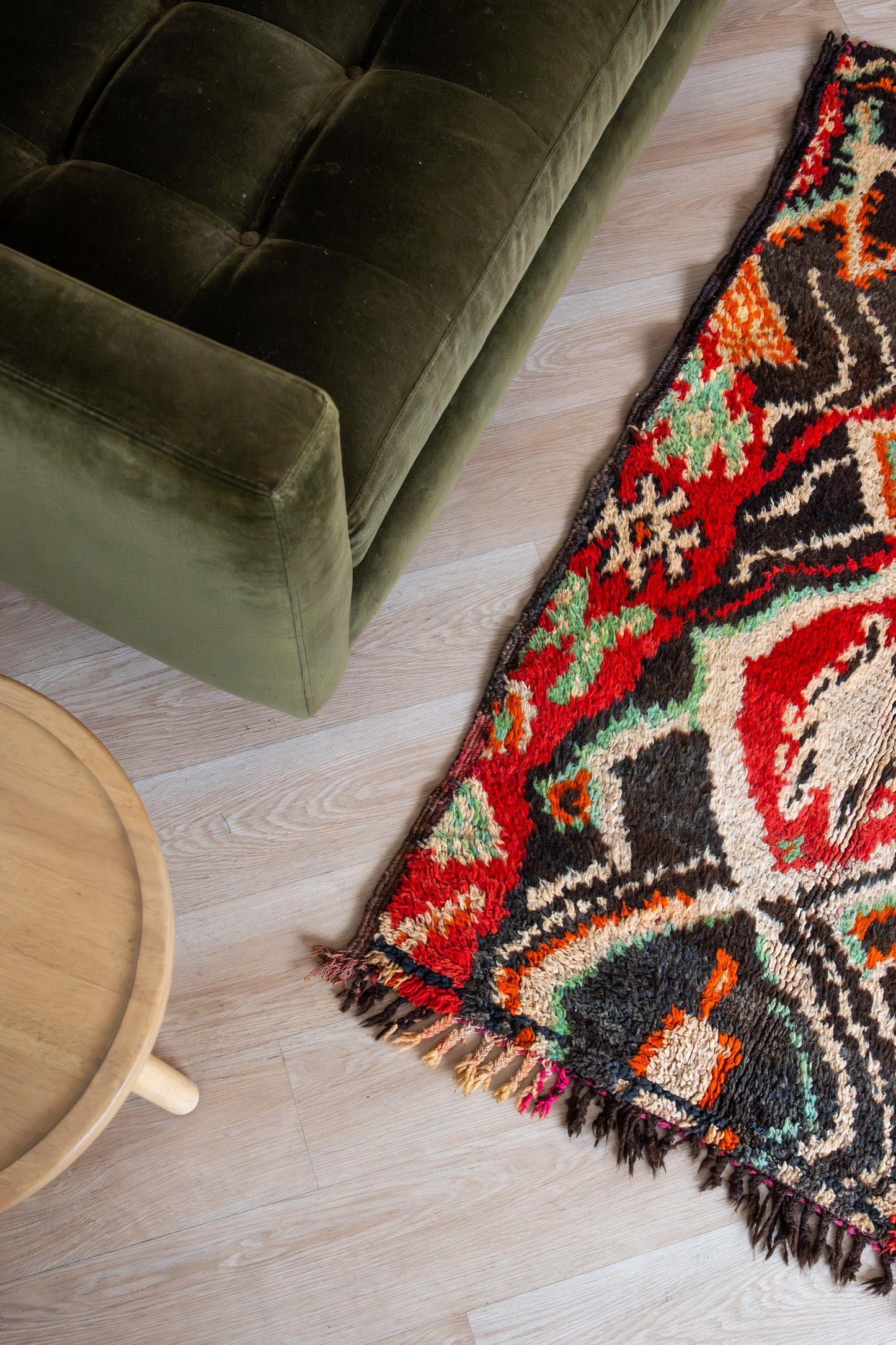 Moroccan Boujaad Accent Rug: Handcrafted Geometric Pattern for Bohemian Decor, Southwestern Style