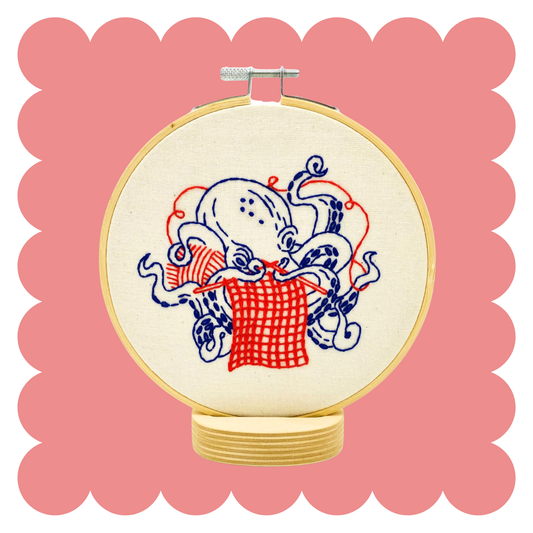 Octopus Knitting Complete Embroidery Kit