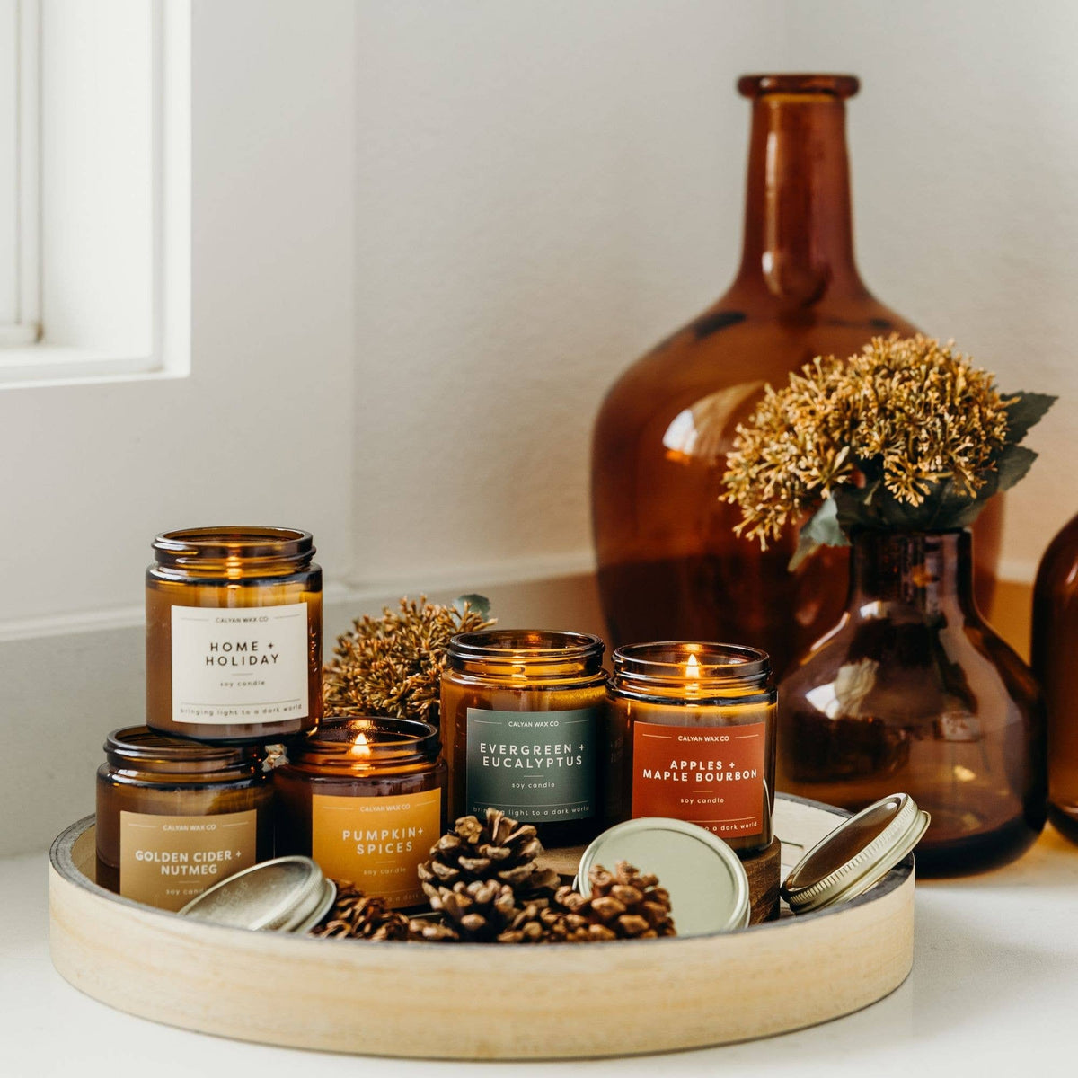 Pumpkin + Spices - Mini Amber Jar Soy Candle