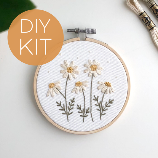Daisies Embroidery DIY Kit