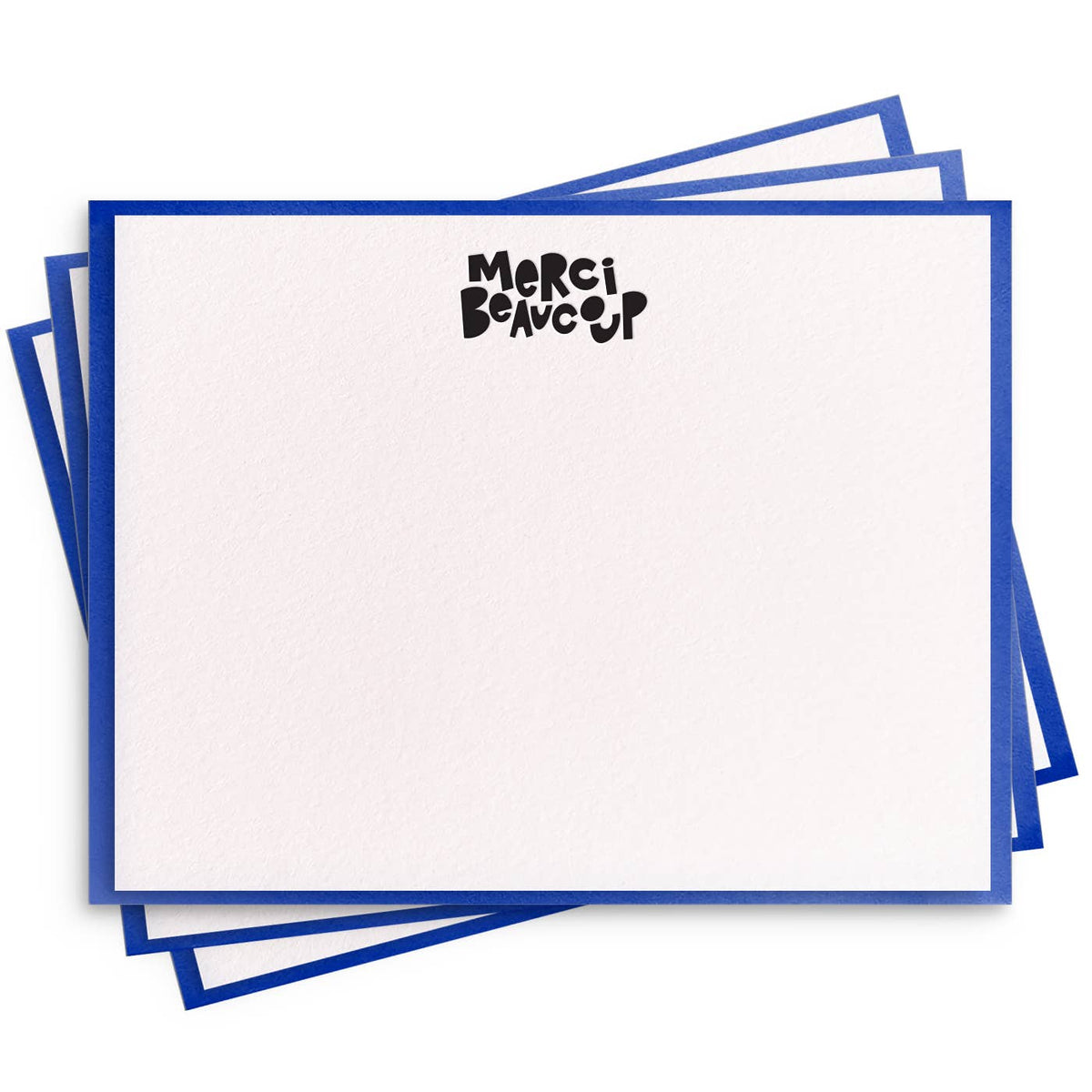 Merci Beaucoup Flat Note - Letterpress Set of 8 Stationery