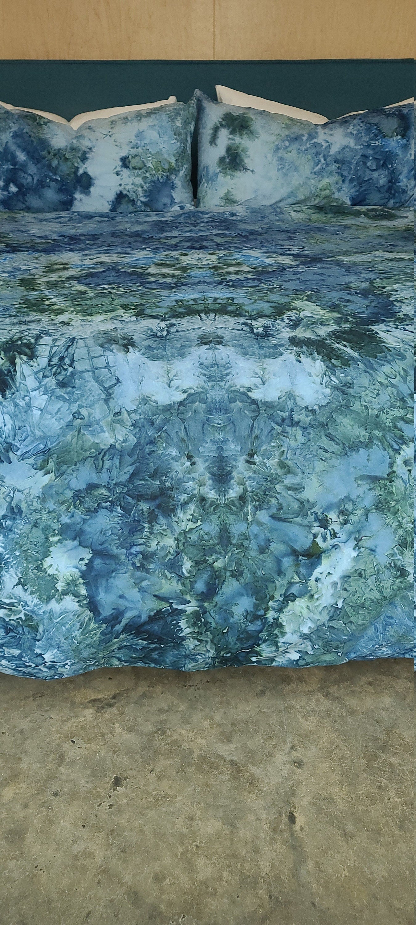 Ocean Tide Tie-Dye Duvet Cover Set | Boho Cotton Bedding for Dorm & Home | Twin XL to King