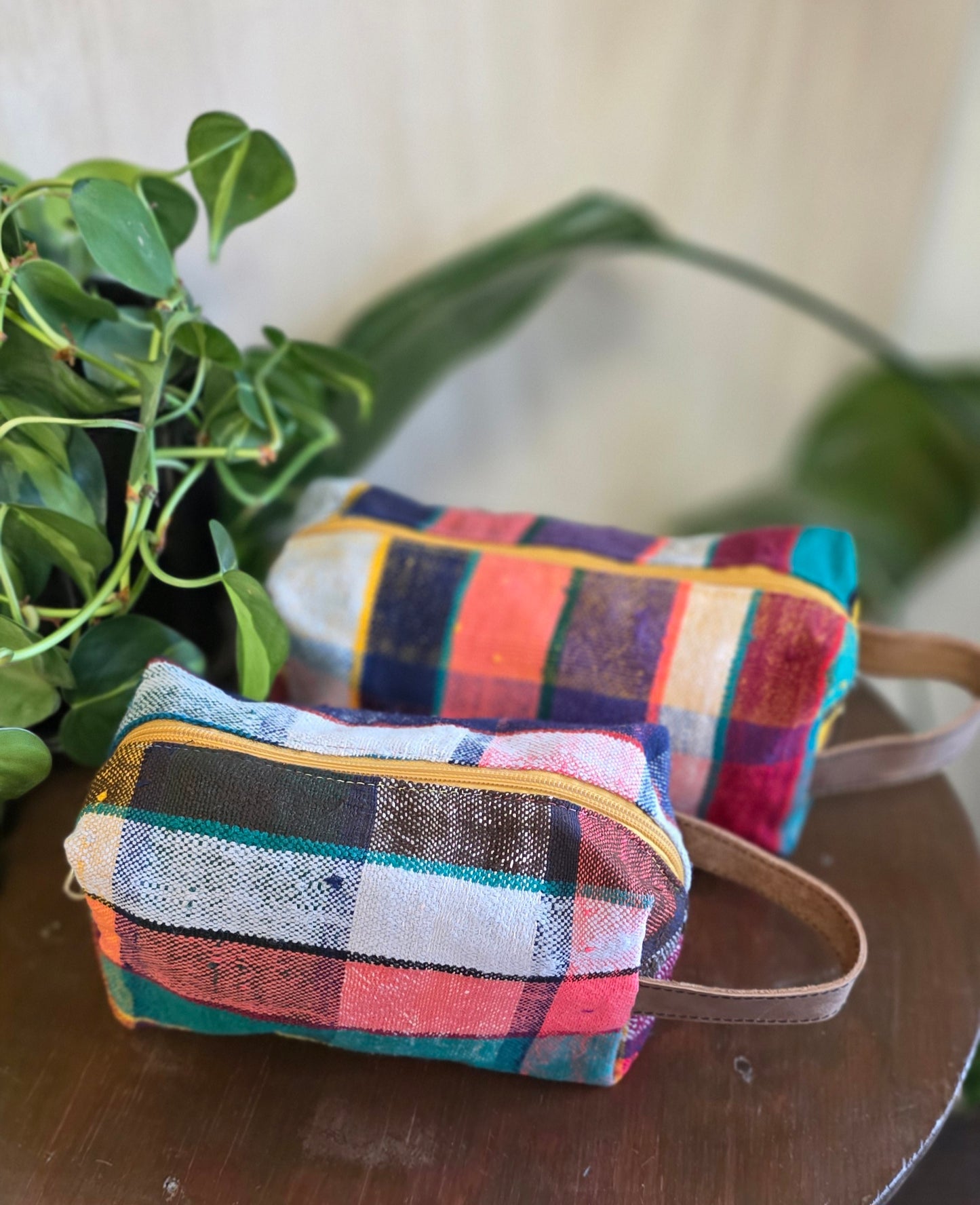 Upcycled Moroccan Blanket Dopp Kit – One‑of‑a‑Kind Travel Toiletry Bag in 3 Colorways (Medium & Large)