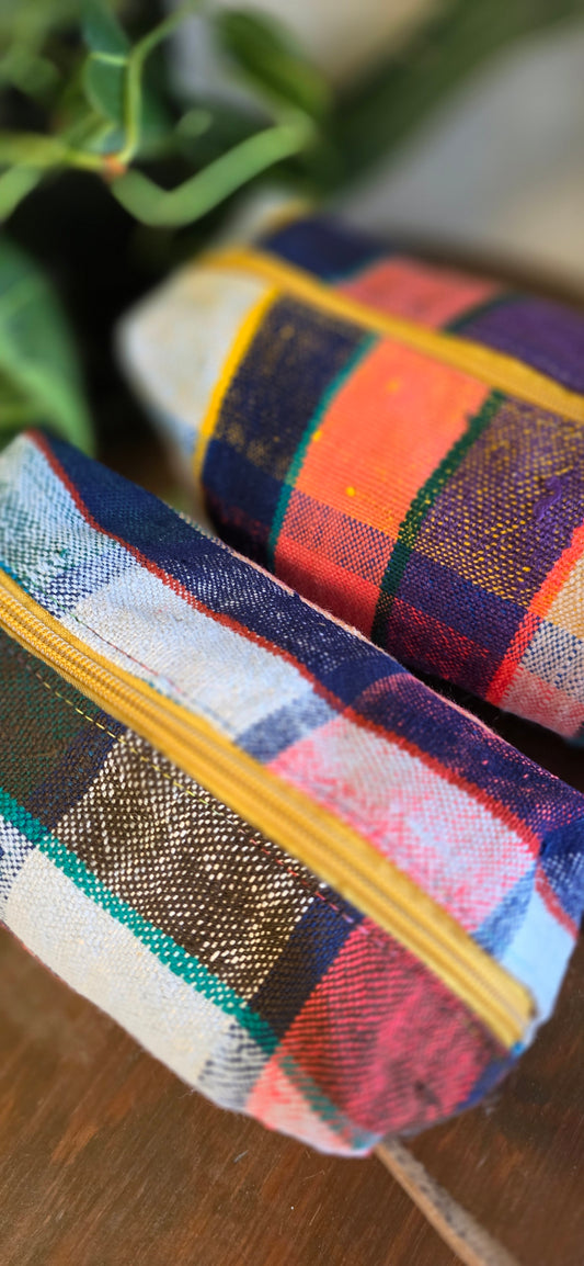 Upcycled Moroccan Blanket Dopp Kit – One‑of‑a‑Kind Travel Toiletry Bag in 3 Colorways (Medium & Large)