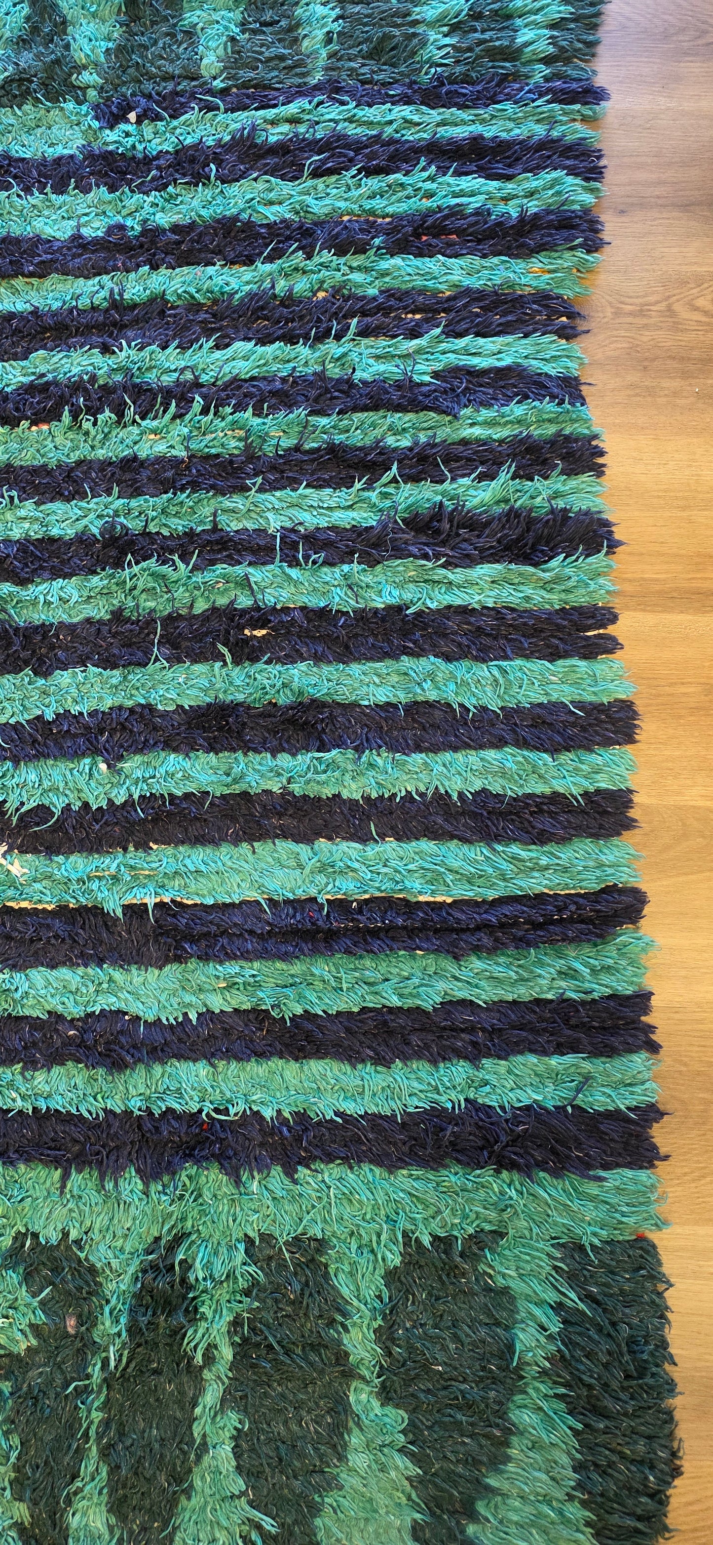 Vintage Moroccan Boucherouite Rug / Wide Runner - 006