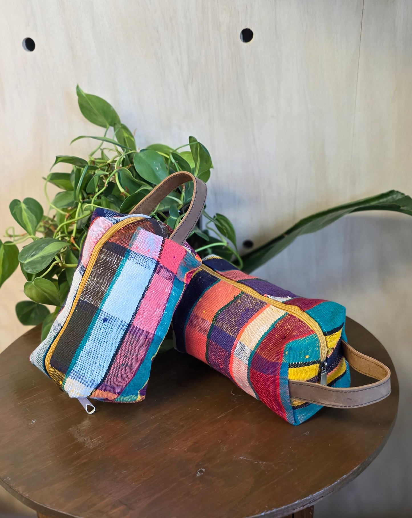 Upcycled Moroccan Blanket Dopp Kit – One‑of‑a‑Kind Travel Toiletry Bag in 3 Colorways (Medium & Large)