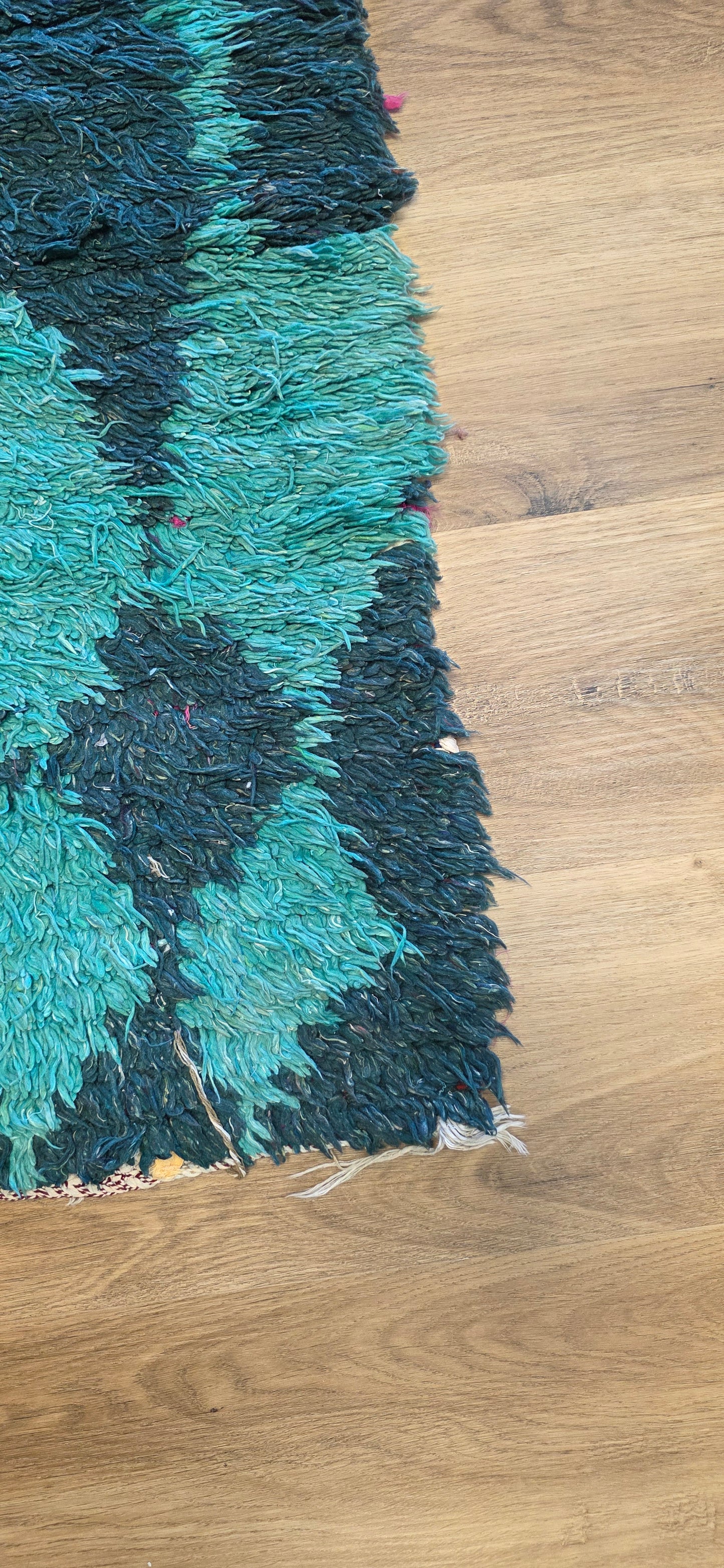 Vintage Moroccan Boucherouite Rug / Wide Runner - 006