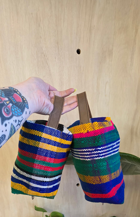 Upcycled Moroccan Blanket Dopp Kit – One‑of‑a‑Kind Travel Toiletry Bag in 3 Colorways (Medium & Large)