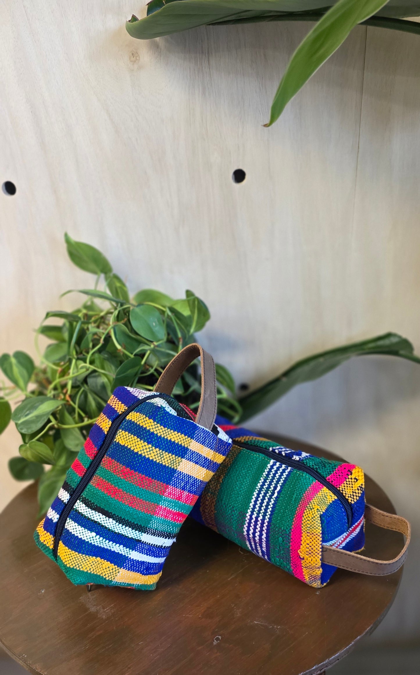Upcycled Moroccan Blanket Dopp Kit – One‑of‑a‑Kind Travel Toiletry Bag in 3 Colorways (Medium & Large)