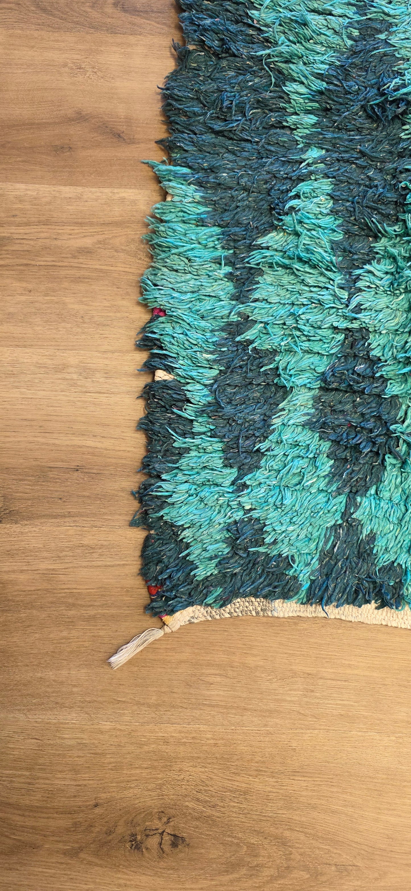 Vintage Moroccan Boucherouite Rug / Wide Runner - 006