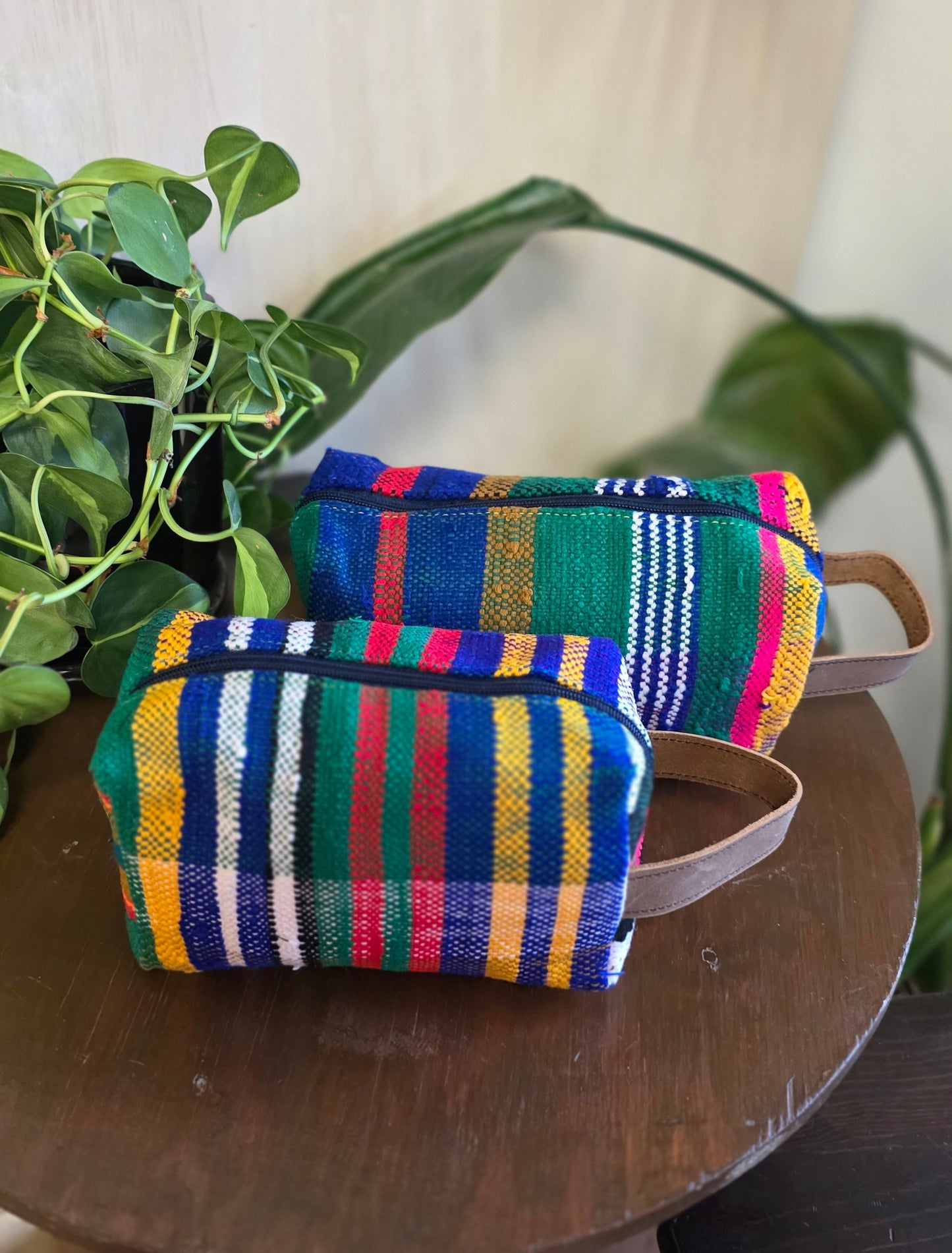 Upcycled Moroccan Blanket Dopp Kit – One‑of‑a‑Kind Travel Toiletry Bag in 3 Colorways (Medium & Large)